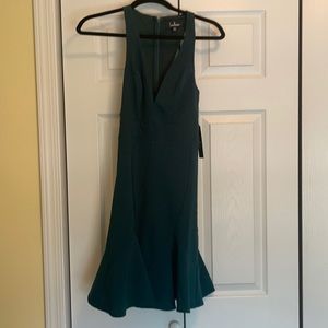 Lulus size XS green dress with ruffle bottom